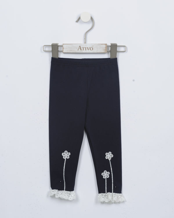 Picture of C2095 GIRLS COTTON LEGGINGS WITH BOTTOM FLOWERS